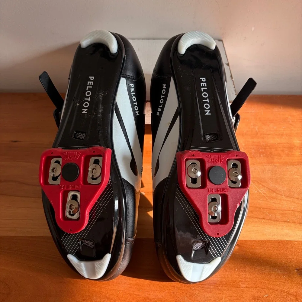 Peloton Cycling Shoes Black Red Indoor Bike Shoes with Cleats Size 38 Mens 5 W 7